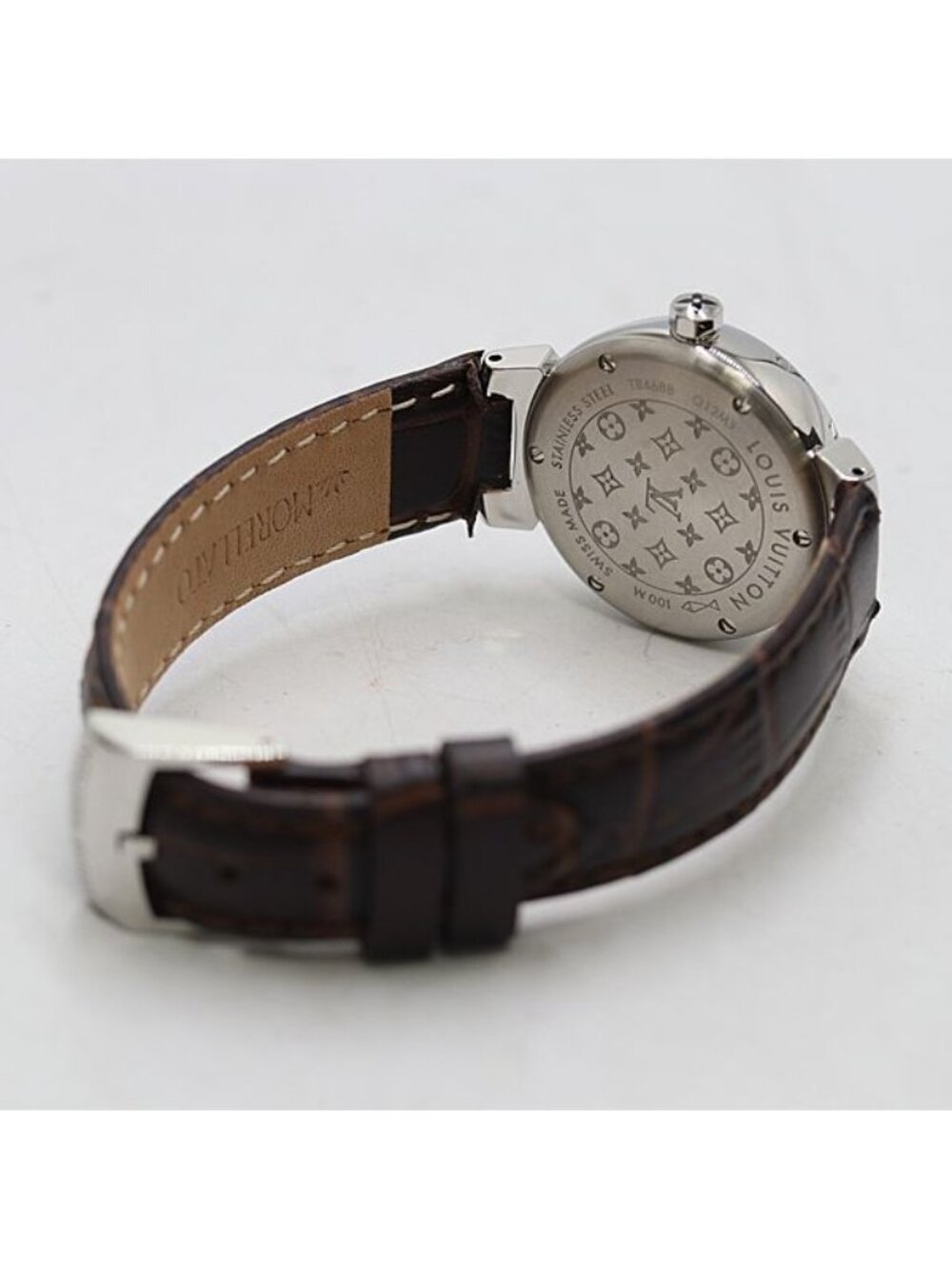 Louis Vuitton Box with Tambour Disc Diamon Quartz Black Dial Watch - Picture 4 of 5
